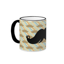 Moustache preto Funky retro do bigode do guiador Caneca