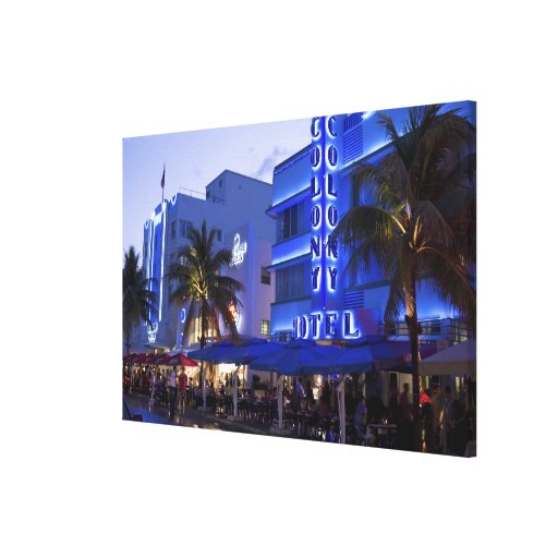 Movimentação do oceano, praia sul, Miami Beach, Impressão Em Tela Canvas