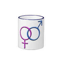 Mug Símbolos feminino/masculino Caneca