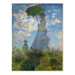 Mulher com um parasol - senhora Monet e seu filho Cartao Postal