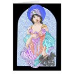 Mulher da magia negra cartoes