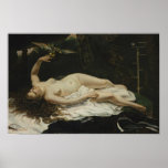 Mulher de Courbet com um papagaio Posteres