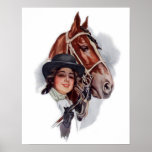 Mulher equestre impressão
