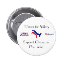 Mulheres para Hillary, apoio Obama Botons