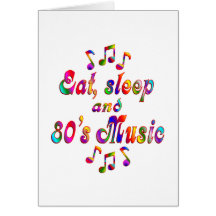 Música coma, do sono e do anos 80 cartoes