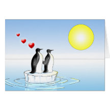 namorados do pinguim cartões