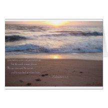 Nascer do sol e areia cartao