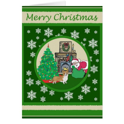 Natal antiquado do Corgi de Galês Cartão