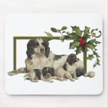 Natal da família do Spaniel Mouse Pads
