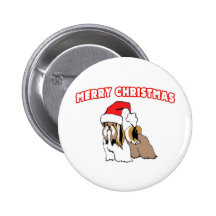 Natal da Papai noel-Feliz de Shih Tzu Boton