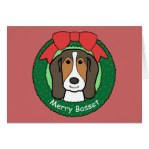 Natal de Basset Hound Cartões