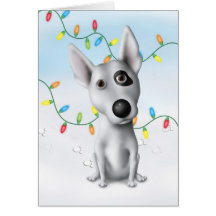 Natal de bull terrier cartão
