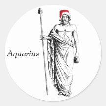 Natal do Aquário Adesivos Em Formato Redondos