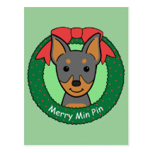 Natal do Pinscher diminuto Cartao Postal