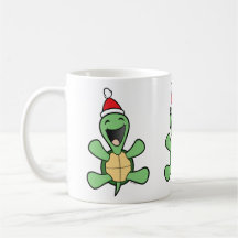 Natal feliz da tartaruga canecas