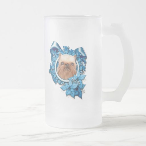 Natal - floco de neve azul - Bruxelas Griffon Caneca