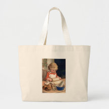 Natal vintage - biscoitos do cozimento da menina bolsas para compras