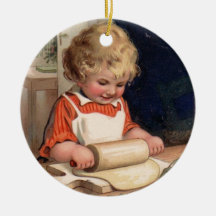 Natal vintage - biscoitos do cozimento da menina enfeite de natal