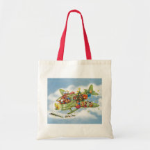 Natal vintage, Papai Noel que voa seu avião Bolsas