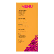 Nectarina asteca do fuschia do menu do comensal de convite personalizados