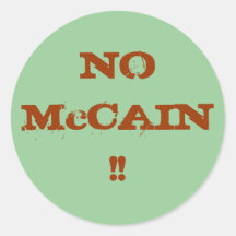 NENHUM McCAIN!! Adesivo Redondo