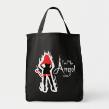 Nenhum preto do anjo arde a sacola bolsa para compra