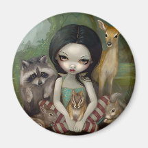 "Neve dos seus amigos animais" ímã branco e