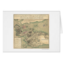 Newport, mapa revolucionário 1780 de RI Cartão