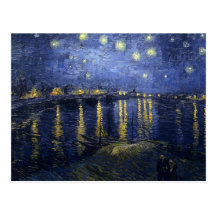 Noite estrelado de Van Gogh sobre o Rhone Cartões Postais