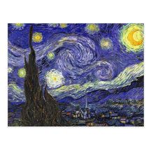 Noite estrelado, Vincent van Gogh. Cartao Postal