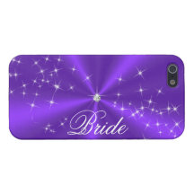NOIVA - DIAMANTE NO CETIM ROXO iPhone 5 CAPAS