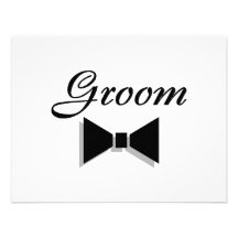Noivo Bowtie Convite Personalizados