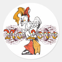 NoLove (chapéu) Adesivos Em Formato Redondos