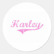 Nome clássico do estilo de Harley Adesivo Em Formato Redondo