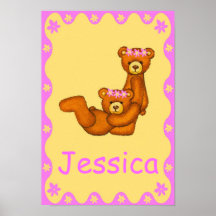 Nome inicial de Letter~Custom do alfabeto do urso  Posters