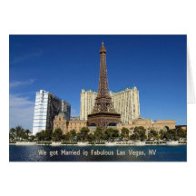 Nós casamo-nos em Las Vegas fabuloso, cartão do na