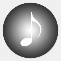 Nota do Musical preto e branco 8a Adesivos