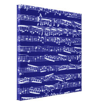 Notas da música dos azuis marinhos impressão em tela canvas