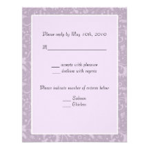 Notas florais simples do casamento da lavanda RSVP Convite