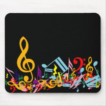 Notas musicais coloridas Mousepad