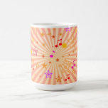 Notas musicais e estrelas: Caneca de café