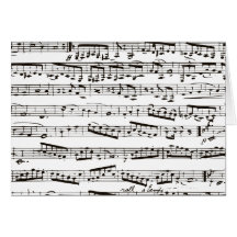 Notas musicais preto e branco cartão