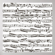 Notas musicais preto e branco posteres