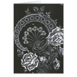 Notecard floral preto de Nouveau… Cartões