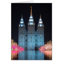 Notecard refletido templo cartoes
