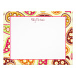 Notecards liso personalizado Paisley multicolorido Convite