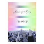 NYC gravou o arco-íris Pastel 1 RSVP da skyline convites