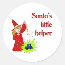 O ajudante pequeno do papai noel adesivos redondos