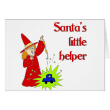 O ajudante pequeno do papai noel cartao