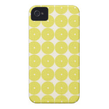 O amarelo bonito circunda discos Textured citrino  Capas De iPhone 4 Case-Mate